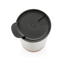 GRS rPP Edelstahl-Kaffeebecher mit Kork Farbe: silber