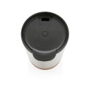 GRS rPP Edelstahl-Kaffeebecher mit Kork Farbe: silber