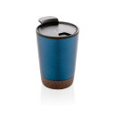 GRS rPP Edelstahl-Kaffeebecher mit Kork Farbe: blau