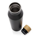 Gaia Vakuumflasche aus RCS recyceltem Stainless-Steel Farbe: schwarz