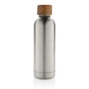 Wood Vakuumflasche aus RCS recyceltem Stainless-Steel Farbe: silber