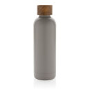 Wood Vakuumflasche aus RCS recyceltem Stainless-Steel Farbe: grau