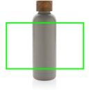 Wood Vakuumflasche aus RCS recyceltem Stainless-Steel Farbe: grau