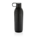 Flow Vakuumflasche aus RCS recyceltem Stainless-Steel Farbe: schwarz