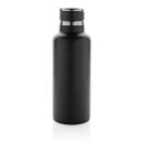 Hydro Vakuumflasche aus RCS recycel. Stainless-Steel Farbe: schwarz