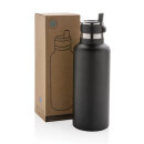 Hydro Vakuumflasche aus RCS recycel. Stainless-Steel Farbe: schwarz