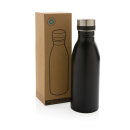 Deluxe Wasserflasche aus RCS recyceltem Stainless-Steel Farbe: schwarz