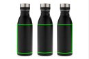 Deluxe Wasserflasche aus RCS recyceltem Stainless-Steel Farbe: schwarz