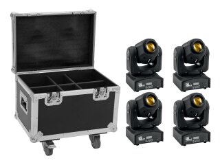 EUROLITE Set 4x LED TMH-17 Spot + Case mit Rollen