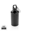 Aluminium Sportflasche mit Karabiner Farbe: schwarz