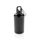 Aluminium Sportflasche mit Karabiner Farbe: schwarz