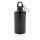 Aluminium Sportflasche mit Karabiner Farbe: schwarz