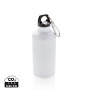 Aluminium Sportflasche mit Karabiner Farbe: weiß