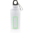 Aluminium Sportflasche mit Karabiner Farbe: weiß