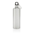 XL Aluminium Flasche mit Karabiner Farbe: silber, schwarz