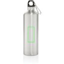 XL Aluminium Flasche mit Karabiner Farbe: silber, schwarz