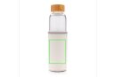 Borosilikat-Glasflasche mit struktriertem PU-Sleeve Farbe: weiß, grau