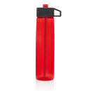 Tritan Trinkflasche mit Strohhalm Farbe: rot, grau