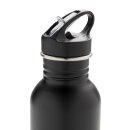 Deluxe Sportflasche aus Edelstahl Farbe: schwarz