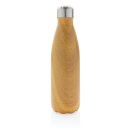 Vakuumisolierte Stainless Steel Flasche mit Holzoptik Farbe: gelb