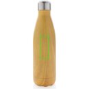 Vakuumisolierte Stainless Steel Flasche mit Holzoptik Farbe: gelb