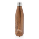 Vakuumisolierte Stainless Steel Flasche mit Holzoptik Farbe: braun