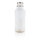 Auslaufsichere Vakuumflasche mit Logoplatte Farbe: weiß
