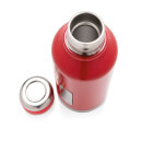 Auslaufsichere Vakuumflasche mit Logoplatte Farbe: rot