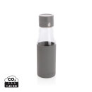 Ukiyo Trink-Tracking-Flasche aus Glas mit Hülle Farbe: grau