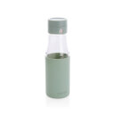Ukiyo Trink-Tracking-Flasche aus Glas mit Hülle Farbe: grün