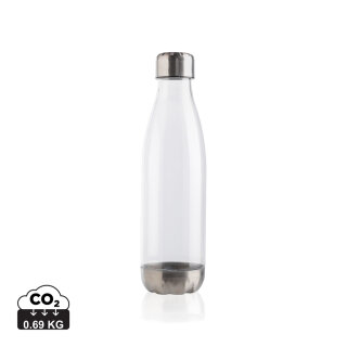 Auslaufsichere Trinkflasche mit Stainless-Steel-Deckel Farbe: transparent