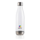 Auslaufsichere Trinkflasche mit Stainless-Steel-Deckel Farbe: transparent