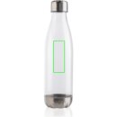 Auslaufsichere Trinkflasche mit Stainless-Steel-Deckel Farbe: transparent