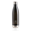 Auslaufsichere Trinkflasche mit Stainless-Steel-Deckel Farbe: schwarz