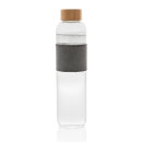 Impact Borosilikat-Glasflasche mit Bambusdeckel Farbe: transparent, grau