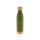 Vakuum Edelstahlfasche mit Deckel und Boden aus Bambus Farbe: grün
