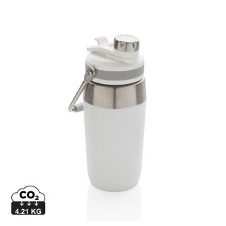 500ml Vakuum StainlessSteel Flasche mit Dual-Deckel-Funktion Farbe: weiß