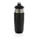 1L Vakuum StainlessSteel Flasche mit Dual-Deckel-Funktion Farbe: schwarz