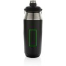 1L Vakuum StainlessSteel Flasche mit Dual-Deckel-Funktion Farbe: schwarz