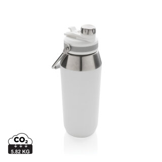 1L Vakuum StainlessSteel Flasche mit Dual-Deckel-Funktion Farbe: weiß