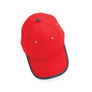 Impact AWARE™ 280gr Brushed rCotton 6 Panel Kontrast-Cap Farbe: rot