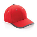 Impact AWARE™ 280gr Brushed rCotton 6 Panel Kontrast-Cap Farbe: rot