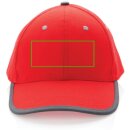 Impact AWARE™ 280gr Brushed rCotton 6 Panel Kontrast-Cap Farbe: rot