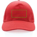 Impact 5 Panel Kappe aus 280gr rCotton mit AWARE™ Tracer Farbe: luscious red