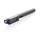 Gear X USB aufladbare Stiftleuchte aus RCS recyc. Kunststoff Farbe: grau, schwarz