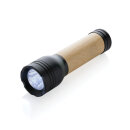 Lucid 1W Taschenlampe aus RCS recycelt. Kunststoff & Bambus Farbe: schwarz, braun