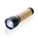 Lucid 3W Taschenlampe aus RCS recycelt. Kunststoff & Bambus Farbe: schwarz, braun