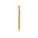 Bambus Stift mit Wheatstraw-Clip Farbe: weiß