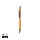 Slim Design Bambus Stift Farbe: braun, silber