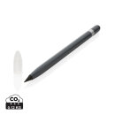 Tintenloser Stift aus Aluminium mit Radiergummi Farbe: grau